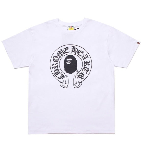 White Chrome Hearts Bape Tee